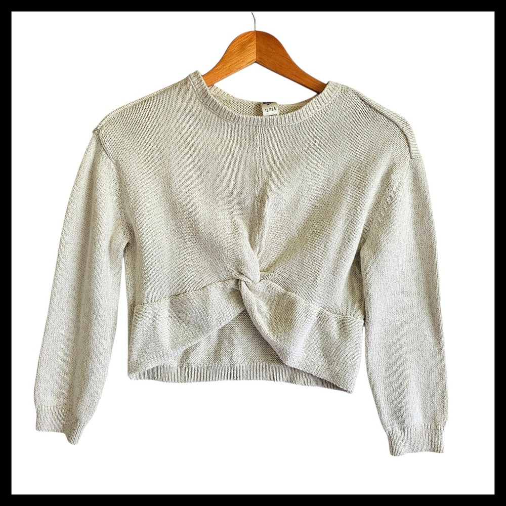 OshKosh‎ Bgosh Kids Beige Twist Front Knit Sweater Top Size 12 Years